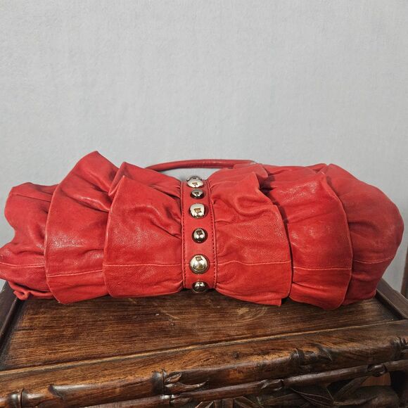 NWOT Roxbury Leather Bag Rosette Ruffle with Crossbody Strap Scatchel Loud - Picture 10 of 11